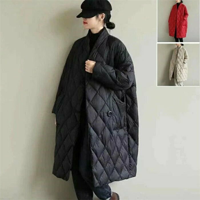 ダウンコート レディース ダウンジャケット ダウン入り 3色 キルティングコート 秋冬 ロング丈 軽量 アウター 韓国風 OL 通勤 送料無料