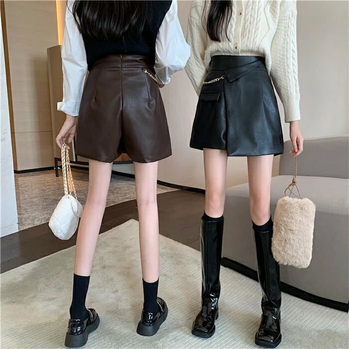 パンツ スカート キュロット ショート丈 レディース ボトムス ミニスカート きれいめ 大きいサイズ ショートパンツ キュロットスカート 膝丈 aライン PU きれいめ 体型カバー カジュアル お洒落 着痩せ お呼ばれ 韓国ファッション PUレザー 30代 40代 20代 50代