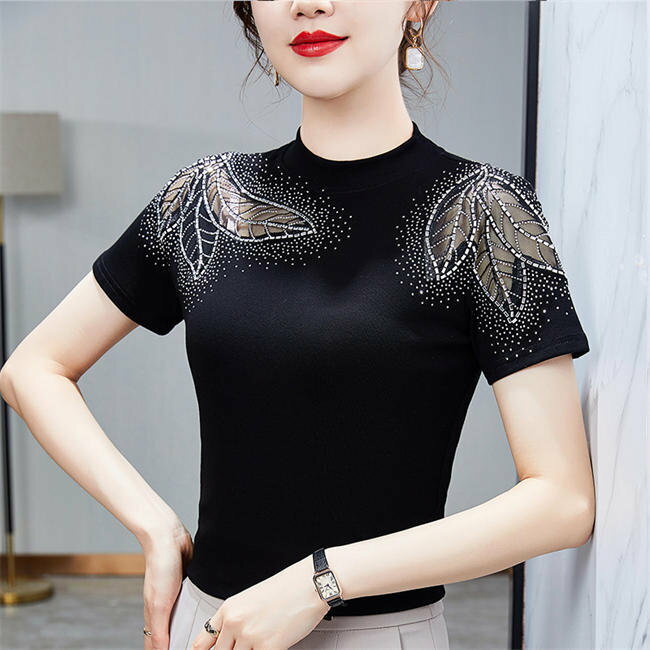 Rakuten - トップス 半袖 レディース 綿 Tシャツ ブラウス シャツ 花柄 花刺繍 レース 春夏 レディースファッション 50代女性 刺繍トップス 入学式 卒業式 入園式 卒園式 結婚式 30代 40代 50代 60代 誕生日 ギフト プレゼント 母の日 大人可愛い おしゃれ OL 通勤