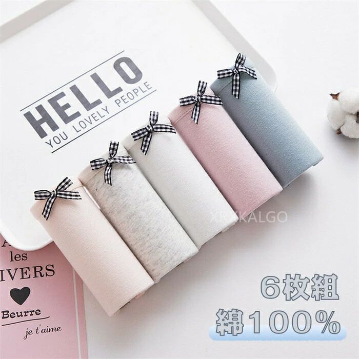 6点セット ショーツ 綿100% レディース セット かわいい レース ショーツ 下着 ショーツ 無地 女性 リ..