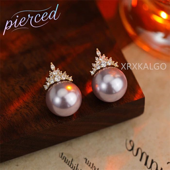 ピアス イヤリング アクセサリー レディース パール パープル ゴールド ホワイト ギフト クリスマス プレゼント 母の日 結婚式 オケージョン お呼ばれ パーティー 大ぶり 華やか 和服 浴衣 花 金 金属アレルギー対応(4.0)