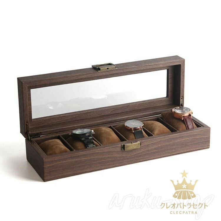 高級感 ウォッチボックス 時計ボックス コレクションケース 時計収納 6本 腕時計ケース 時計ケース 木製 6本収納 収納ケース