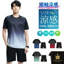 スポーツウェア メンズ 上下セット 半袖 接触冷感 吸汗速乾 無地 通気防臭 ショートパンツ ランニングウェア トレーニングウェア カジュアル 薄手 夏 部屋着 M L XL 2XL 3XL 4XL 5XL