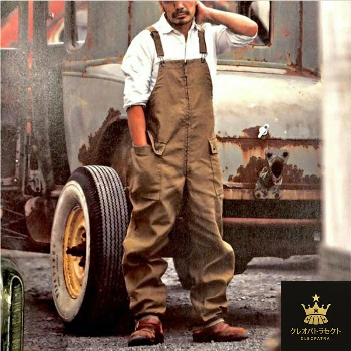 サロペット 作業服 カジュアル オールインワン 作業ズボン オーバーオール メンズ　レディース ゆったり カーゴパンツ ソ ワークパンツ つなぎ