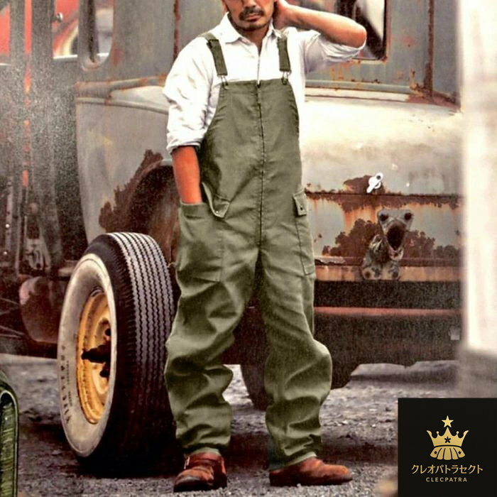 サロペット 作業服 カジュアル オールインワン 作業ズボン オーバーオール メンズ　レディース ゆったり カーゴパンツ ソ ワークパンツ つなぎ