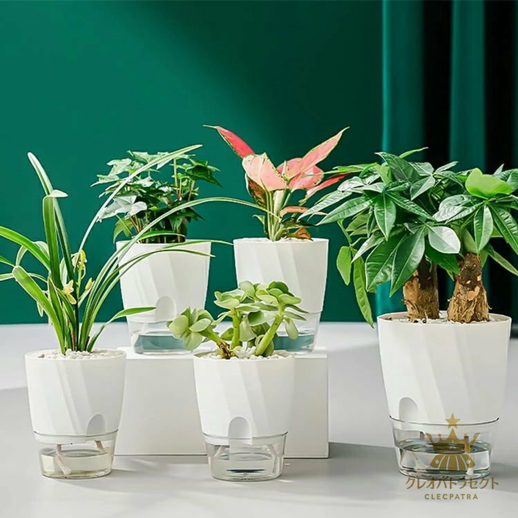 植木鉢 自己給水 プランター ポット プラスチック製 水耕栽培 観葉植物 底面給水 現代風 装飾 家庭植物..