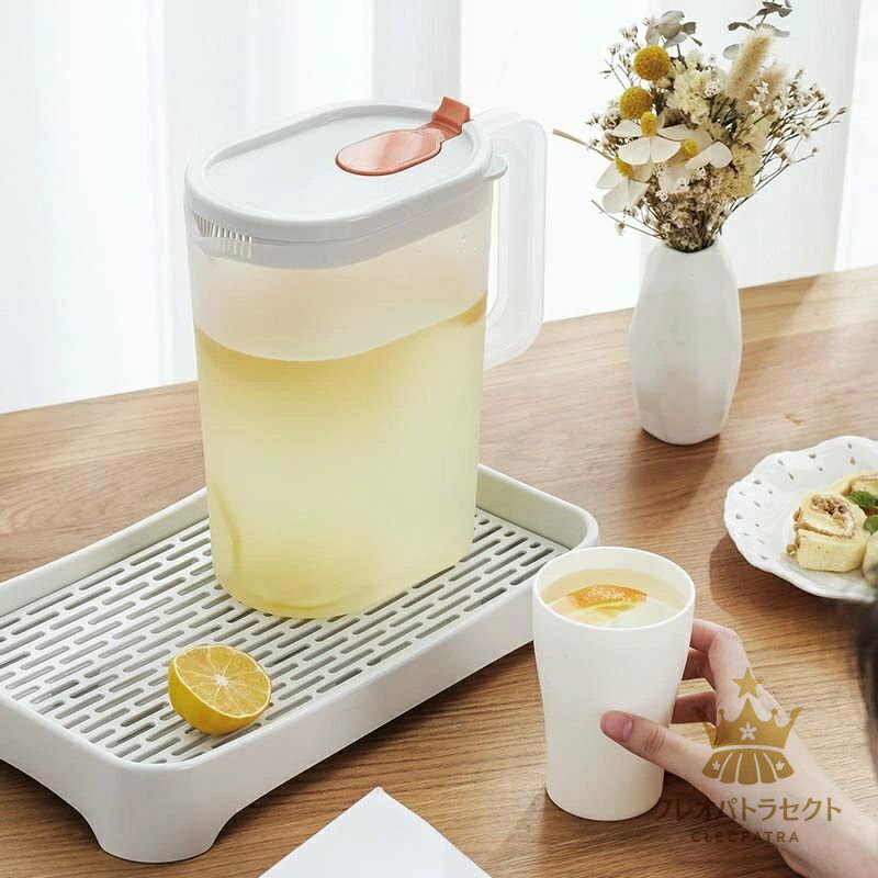 冷水筒 ピッチャー 麦茶ポット お茶ポット 大容量 冷蔵庫ポット 耐冷 洗いやすい 飲料水 お茶 炭酸 お茶ボトル 冷蔵庫 ドリンクボトル ティーポット 飲料水バケット 水筒 ドリンクピッチャー おしゃれ キッチン用品 軽量