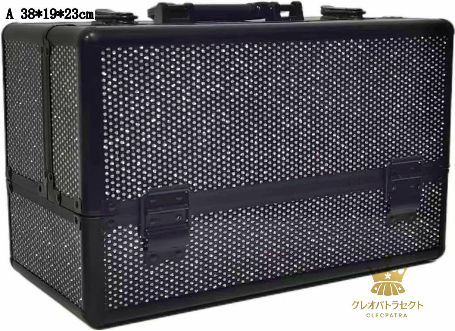 3層折り化粧箱 メイクアップケース コンパクト 折り畳み式 コスメボックス 化粧品入れ 携帯用 女性用 耐久性 多機能収納 撥水加工 ブラック ピンク 38*19*23cm