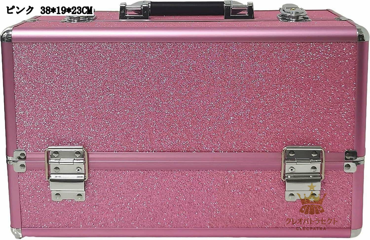 化粧箱 メイクアップケース ピンク 38*19*23CM 2段引出し 化粧品収納ボックス メイク用品 携帯便利 耐久性 多機能 防湿