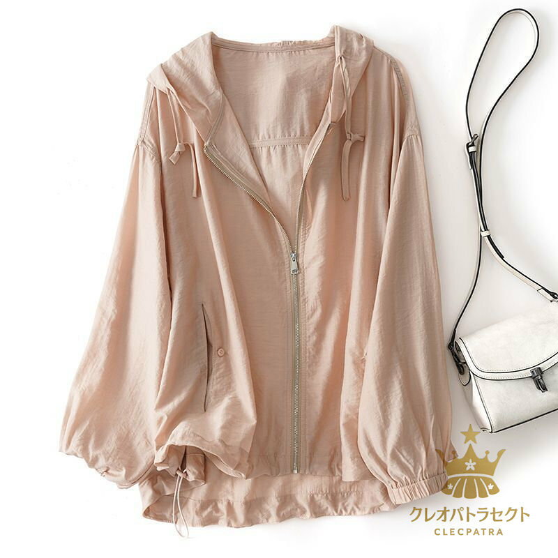 UVカットパーカー レディース 夏 冷感 薄手 パーカー 涼しい UVカットカーディガン 白 フード付き 長袖 ライトアウター 紫外線カット 紫外線対策 サマーパーカー ゆったり 40代 30代 20代 2