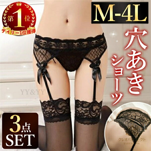 ガーターベルト ストッキング セクシーランジェリー 穴あき 超過激 大きいサイズ XL 3L 4L ガーターベルト セクシー ランジェリー 下着 穴あき下着 エ...