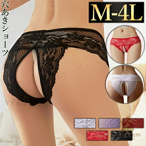 セクシーショーツ 大きいサイズ セクシー Tバック セクシーランジェリー 大きいサイズ 股割れショーツ 超過激 穴あき下着 エロい下着 エロ過激 エロ下着 穴あき エロ服 大人 大人 オープンクロッチ 総レース 大きいサイズ XL 3L
