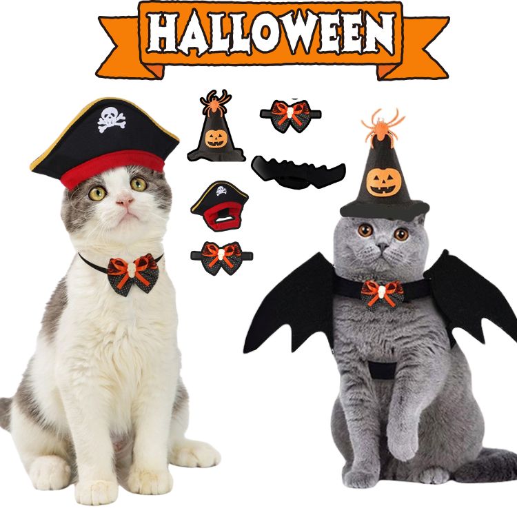 ハロウィン ペット コスチューム コスプレ 猫服 悪魔 海賊 帽子 羽 かわいい 魔女 仮装 変装 変身 面白..