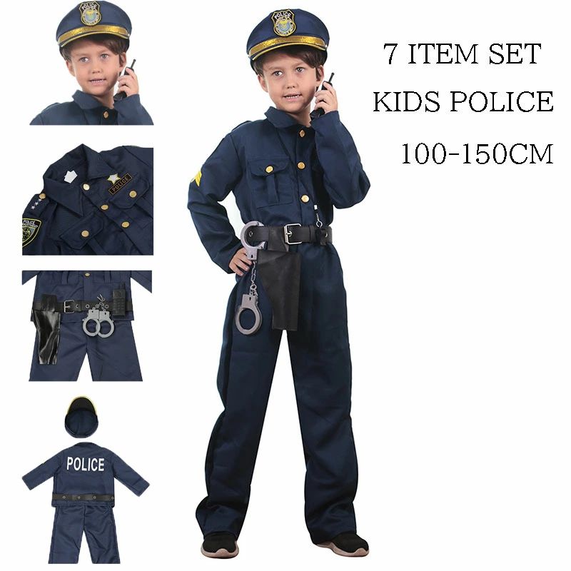 警察官 衣装 子供 ハロウィン衣装 ポリス ハロウィン コスプレ キッズ こども 仮装 男の子 警察 衣装 コスチューム 制服 キッズ 警察 仮装 警察服 お巡りさん 仮装 7点セット 手錠 笛 帽子 イベント トランシーバー パーティー 演出服 ハロウィン コスプレ プレゼント 子供服