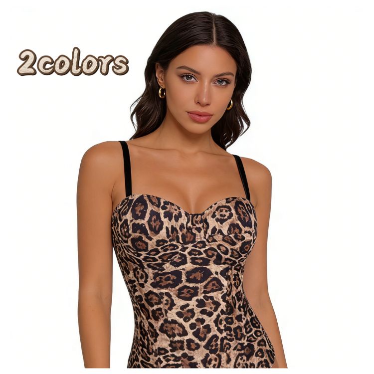 レオパード柄 コルセット ビスチェコスチューム ボディスーツ セクシー ビスチェ インナー セクシー 胸パッド付き 夏 普段着 ネット キャミソール レディース ビクトリアン スタイル ウエスト くびれ インナー 女性に人気 高級感