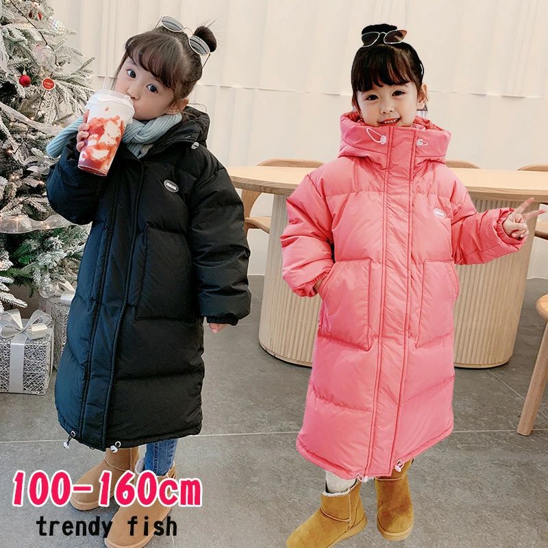 女の子 ロング アウター 冬 キッズ 中棉 ジャケット 中棉 コート ロング丈 ベビー服 ファー付き フード付き 子供服 ブラック スイカレッド 子供服 厚手 防寒 防風 冬 可愛い かっこいい 暖かい 子供服 シンプル 冬服 冬物 洗える 100 110 120 130 140 150 160