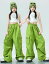 キッズ ダンス衣装 単品 セットアップ 女の子 へそ出し タンクトップ ショットシャツ チビシャツ カーゴパンツ ホワイト グリーン ロング丈 練習着 レッスン着 習い服 カッコイイ ダンスウエア ステージ衣装 ジャズダンス 韓国k-pop jazz 舞台服 演出服 発表会 運動会