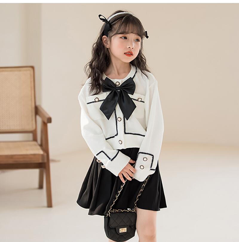 子供服 スカートセット スカート トップス 女の子 白 フレアスカート ミディアム ジュニア フォーマル 長袖 春秋冬 上下セット 発表会 ピアノ 入学式 入園式 卒業式 通園 通学 110/120/130/140/150/160/170