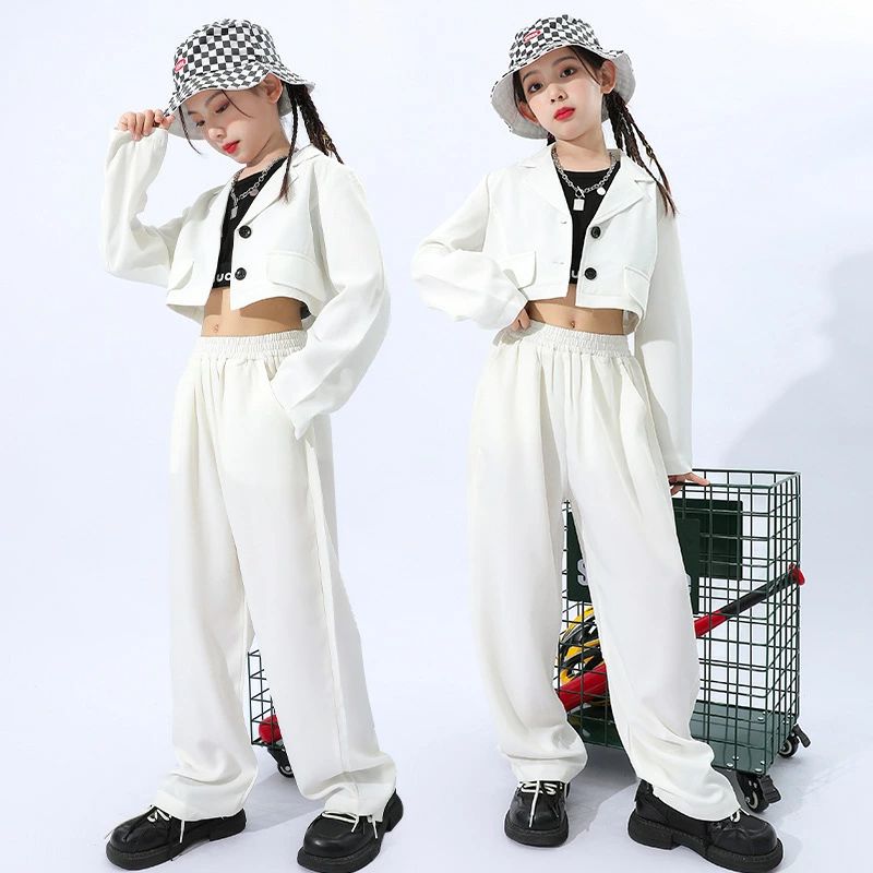 キッズ ダンス衣装 セットアップ 女の子 へそ出し 長袖 ジャケット ロングパンツ ...