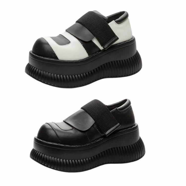 厚底 ブーツ 黒 超厚底 コンバットブーツ ミドルブーツ ワークブーツ 6cm ヒール 靴 パンク ロック ゴシック メンズ シューズ 盛れる ごつい V系 韓国系 レディース 送料無料 サイドジッパー チャンキーソール カジュアルシューズ 歩きやすい コスプレ 小柄