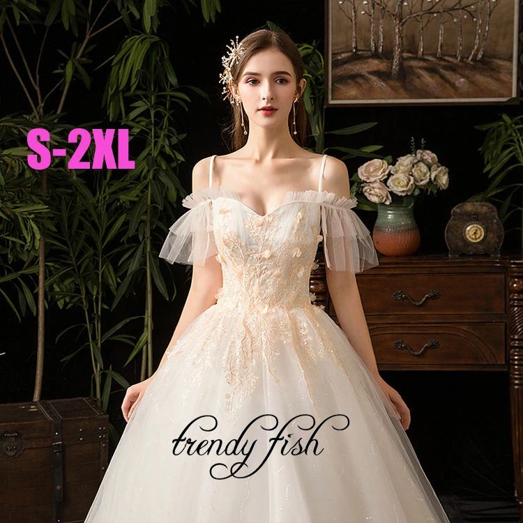 白 ウェディングドレス ロングドレス オフショルダー ウエディングドレス イブニングドレス 披露宴 二次会 結婚式 イベント 演奏会 発表会 フォーマルドレス 編み上げ ホワイト 白 オシャレ 高級感 刺・ 二次会ドレス 高級感 S/M/L/XL/2XL