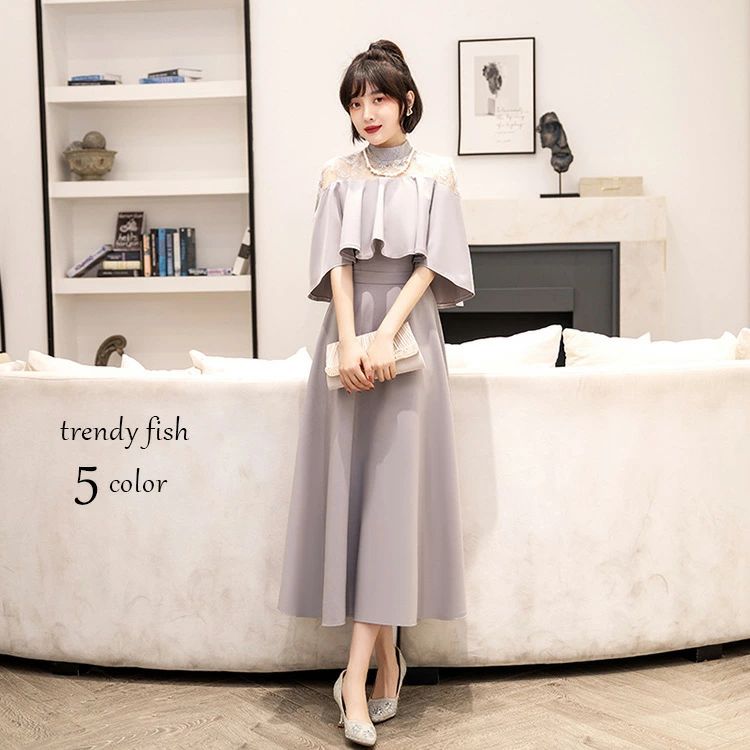 イブニングドレス パーティードレス 結婚式 ワンピース ロング丈 大きいサイズ マタニティ フォーマル レース フリル ドレス マキシ きれいめ 楽チン ゆったり フリル レディース パーティー 夏 秋冬 大人 可愛い 半袖 袖あり 披露宴