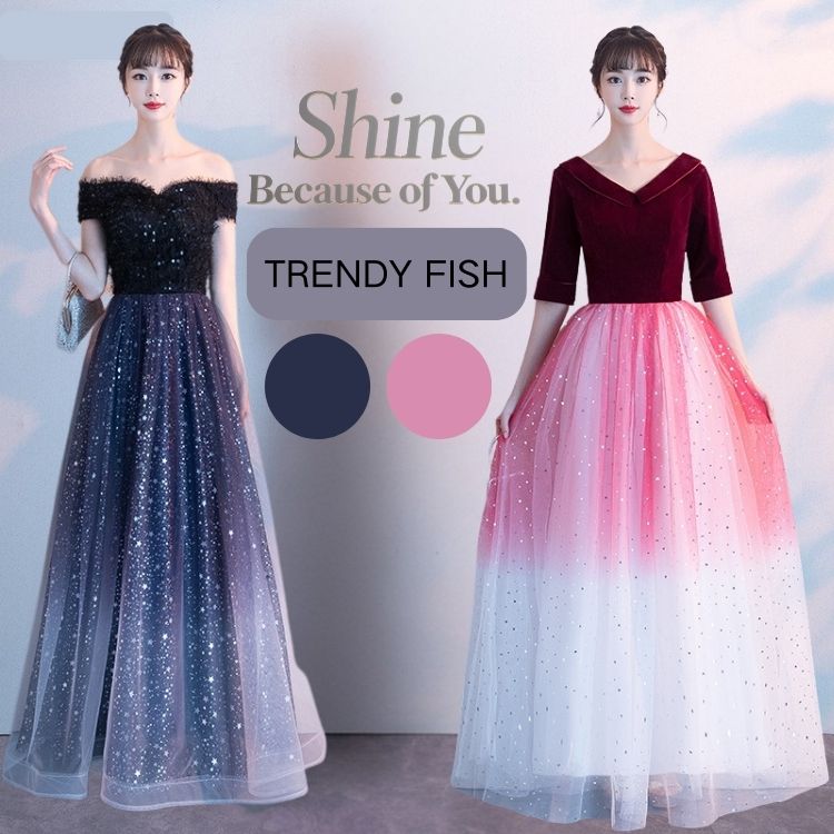 オフショルダー カラードレス 前撮り イブニング ドレス 大人 ピアノ 発表会 高校生 中学生 結婚式 演奏会 ミモレ丈 サテン ネイビー ワインレッド 韓国 カクテルドレス レディース 体型カバー 二次会 花嫁 大きいサイズ 合唱 フォーマル 謝恩会 披露宴