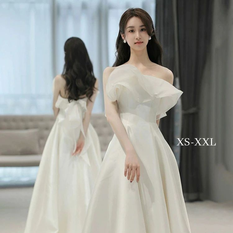 Rakuten - オフショルダー ホワイト パーティードレス カラードレス キラキラ 韓国 ピアノ発表会 ドレス 大人 発表会 高校生 カクテルドレス ロング ドレス 演奏会 パーティー 成人式 同窓会 二次会 花嫁 シースルーレース レディース ワンピース お呼ばれ 披露宴