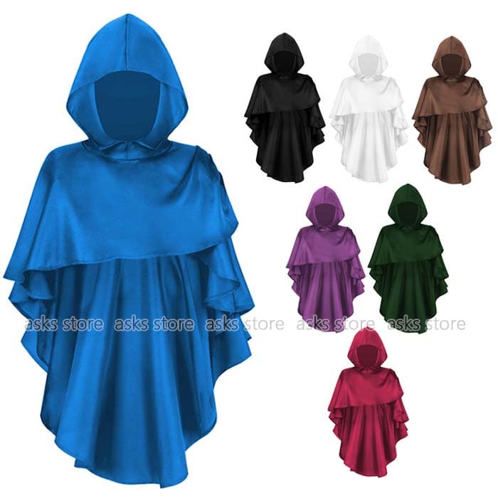 ハロウイン 吸血鬼 マント コスプレ 死神 フィッシュテール 中世 古装 修道服 僧侶 神父の服 ショール ..