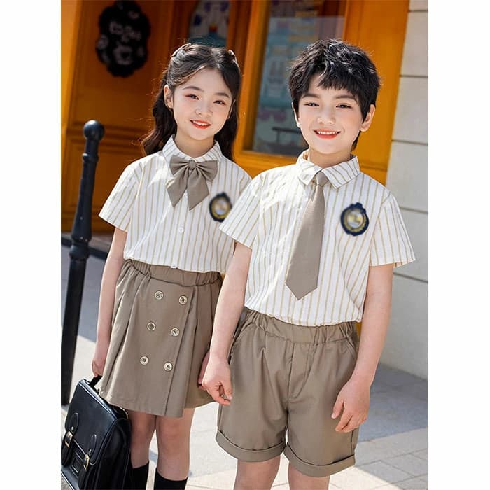 子供服 男の子 上下セット シャツ 半袖 パンツ 夏 韓国風 韓国子供 フォーマル スーツ キッズ服 ストライプ 子供スーツ 入園スーツ 団体お揃い 入学スーツ 制服 ジュニア 通学 卒園 卒業式 幼稚園 発表会 イギリス風 日常普段着 かわいい子供セット 100-180cm