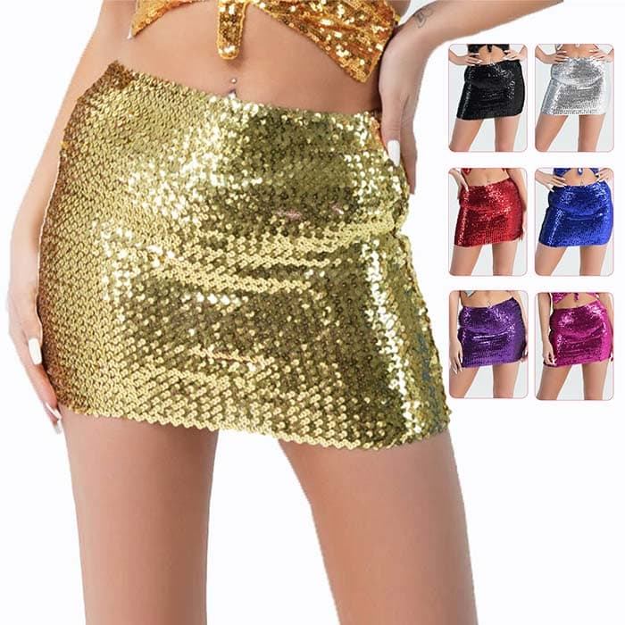 ダンス衣装・ステージ衣装に! レディース ダンススカート 欧米風 スパンコール タイト 7色 ミニスカート キラキラ カラオケ 衣裳 ライブ レディース ジャズダンス セクシー 舞台衣装 コスプレ コスチューム コーラス 発表会 アイドル コンサート スカート ダンサー ボトムス