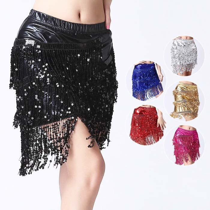 ベリーダンス衣装 ダンススカート セクシー スカート スパンコール タッセル フリンジ 練習着 発表会 ..
