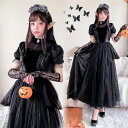 ハロウィン コスチューム マキシ丈 ワンピース レディース コスプレ カチューシャ ゴシック 半袖 花レース クラシカル ゴスロリ 大人 パニエ 暗黒風 魔法使...
