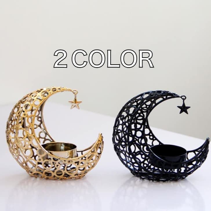 キャンドルホルダー 三日月 月 ムーン キャンドルスタンド ろうそく立て おしゃれ 可愛い レトロ アンティーク ろうそく台 キャンドル台 北欧 インテリア 北欧雑貨 ゴールド ブラック