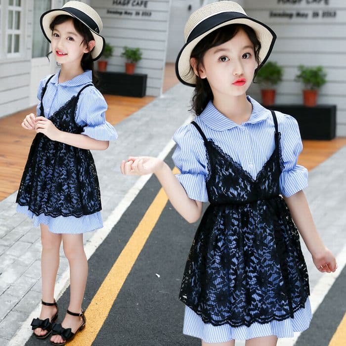 子供服 ワンピース 女の子 シャツワンピース 子供 キャミワンピース 女の子 子供 ワンピース 半袖 女の子 重ね着 子供服 レイヤード 2