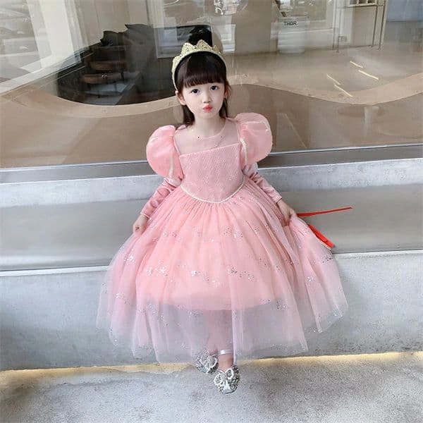 プリンセス キッズ なりきり ワンピース こども 衣装 子供 女の子 ドレス コスプレ 衣装 ミニドレス コスチューム 仮装 お姫様 コスプレ 子どもドレス キッズワンピース キッズ クリスマス ベビー 女の子 女児 可愛い お遊戯会 ハロウィン ピンク 水色 ブルー 長袖