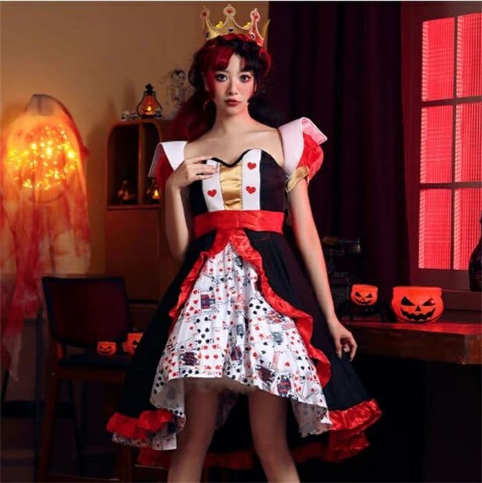 ハートの女王 ドレス 女王様 コスプレ 女王 クイーン ハロウィン 衣装 コスチューム ドレス ハロウィーン 仮装 かわいい レディース 大人 セクシー 女性用 クラブ イベント 余興 変装 HalloWeen パーティー ハロウィン コスプレ 仮装 cosplay 舞台衣装 演出服 学園祭 定番 — vista 2
