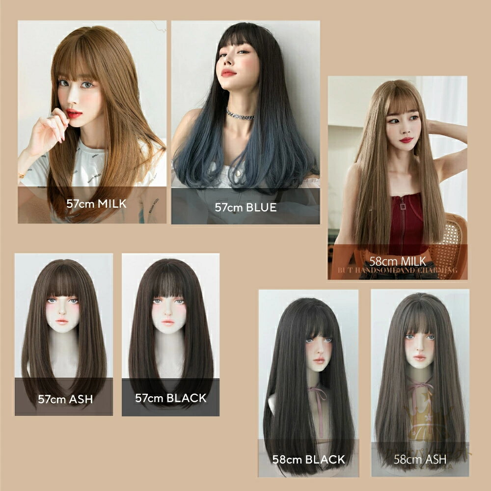 【クーポンで10％オフ】ウィッグ ロング 自然 ロングヘア ストレート おしゃれ かわいい 女装 ナチュラル つむじ 分け目 フルウィッグ フル ロングウィッグ ストレート 後ろ髪 57cm 前髪 12cm スーパーロング レディース ウイッグ 女性