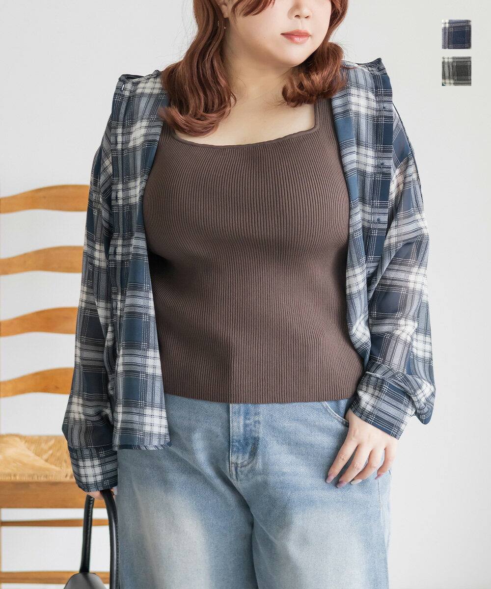 Rakuten - 大きいサイズ レディース シアーチェックフードシャツ 【LLサイズ・3Lサイズ・4Lサイズ】【大きいサイズ・レディース】13号・15号・17号・19号・21号・23号