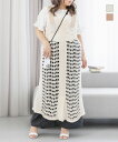 大きいサイズ レディース 透かし編みニットワンピース 【LLサイズ・3Lサイズ・4Lサイズ・5Lサイズ】【大きいサイズ・レディース】【13号・15号・17号・1...