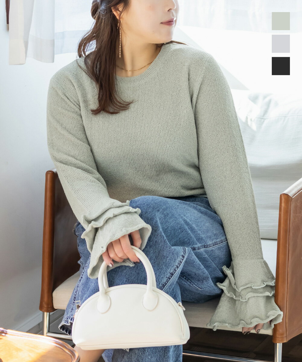 大きいサイズ レディース CLETTEオリジナルティアードスリーブニット 【LLサイズ・3Lサイズ・4Lサイズ】【大きいサイズ・レディース】13号・15号・17号・19号・21号・23号