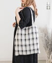 大きいサイズ レディース CLETTEオリジナル★ロゴ刺繍チェック柄トートバッグ 【LLサイズ・3Lサイズ・4Lサイズ・5Lサイズ】【大きいサイズ・レディース】...