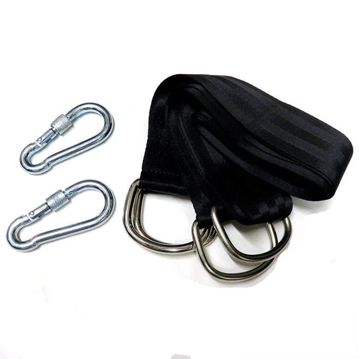 【P5+2倍★300円/最大1000円off】【メール便送料無料】ハンモック用 ベルト 2本セット フック 金具 付 黒色 キャンプ・アウトドアのハンモック設置に 樹木や柱などに巻きつけてかんたん固定 送料無料通販格安セール情報 楽天 通販