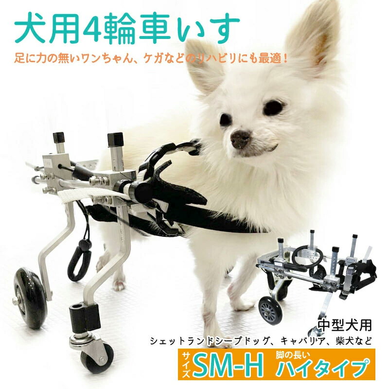 楽天clever【P2倍★FクーポンMAX2千円】犬用補助輪 SМ-Hサイズ 脚の長い ハイタイプ 四輪 犬用車椅子 車いす 犬用 介助用品 犬用車いす 中型犬 ドッグウォーカー 犬用車イス ペット用車イス ペット用車椅子 ペット用補助輪 リハビリ用歩行補助具 老犬 高齢犬 ラッピング可