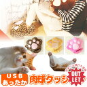 【2個で3%off★SALE】【訳あり】USB足型クッション あったか~い 肉球 クッション USB 簡単接続 蓄熱式 フットウォーマー コンパクトボディ 豹柄 茶色 ピンク色から選べます! 送料無料 即納 ラッピング可