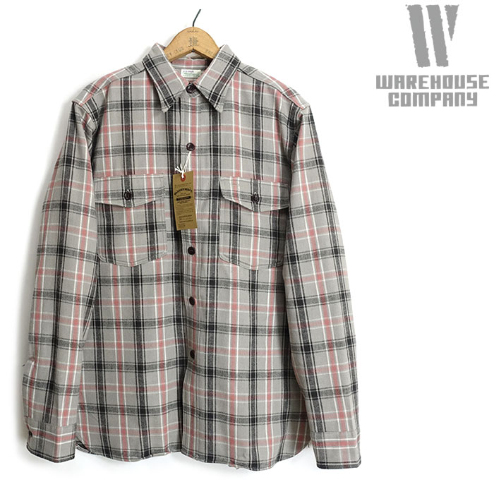 ウエアハウス WAREHOUSE  長袖 チンストラップ フランネルシャツ (F柄) FLANNEL SHIRTS WITH CHINSTRAP 日本製