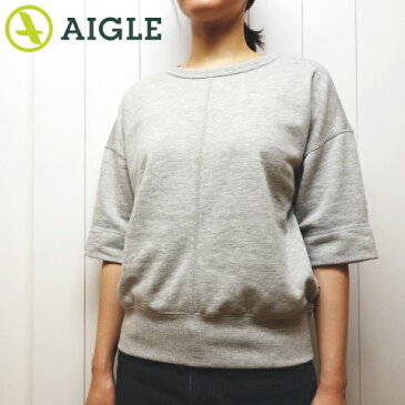 エーグル　フレンチテリー　スウェット5分袖Tシャツ　レディース　AIGLE