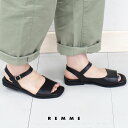 35-39 レメ スクエアートゥ アンクルストラップ フラット サンダル 牛革 カウレザー スペイン製 REMME