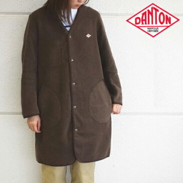 34のみ♪ ダントン フリース コート レディース Vネック ロングカーディガン DANTON