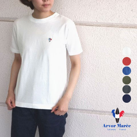 0-3 アルボーマレー ワンポイント 半袖 Tシャツ レディース メンズ Arvor Maree 日本製 ［ネコパケ］
